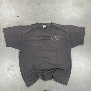 Vintage 2000's Anvil black skull tee with awesome back graphic
